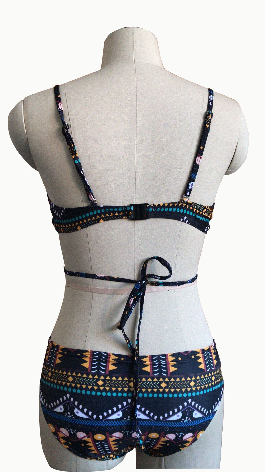 Aztec Cross-Front Bikini Set