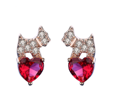 2020 Trendy Full Rhinestone Dog Earrings