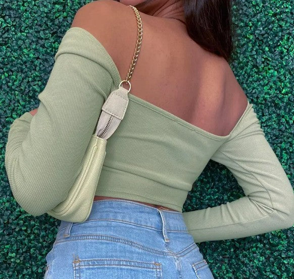 Women's Hollow-Out Ribbed Crop Top