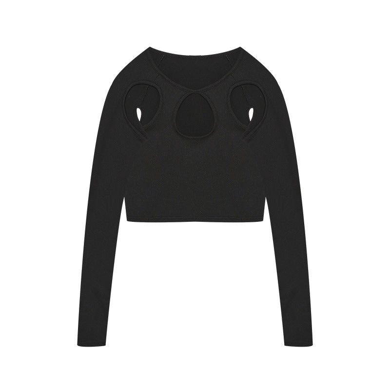 2023 Spring/Summer Women's Streetwear Long Sleeve Crop Top