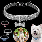 3-Row Rhinestone Pet Necklace for Small Dogs and Cats