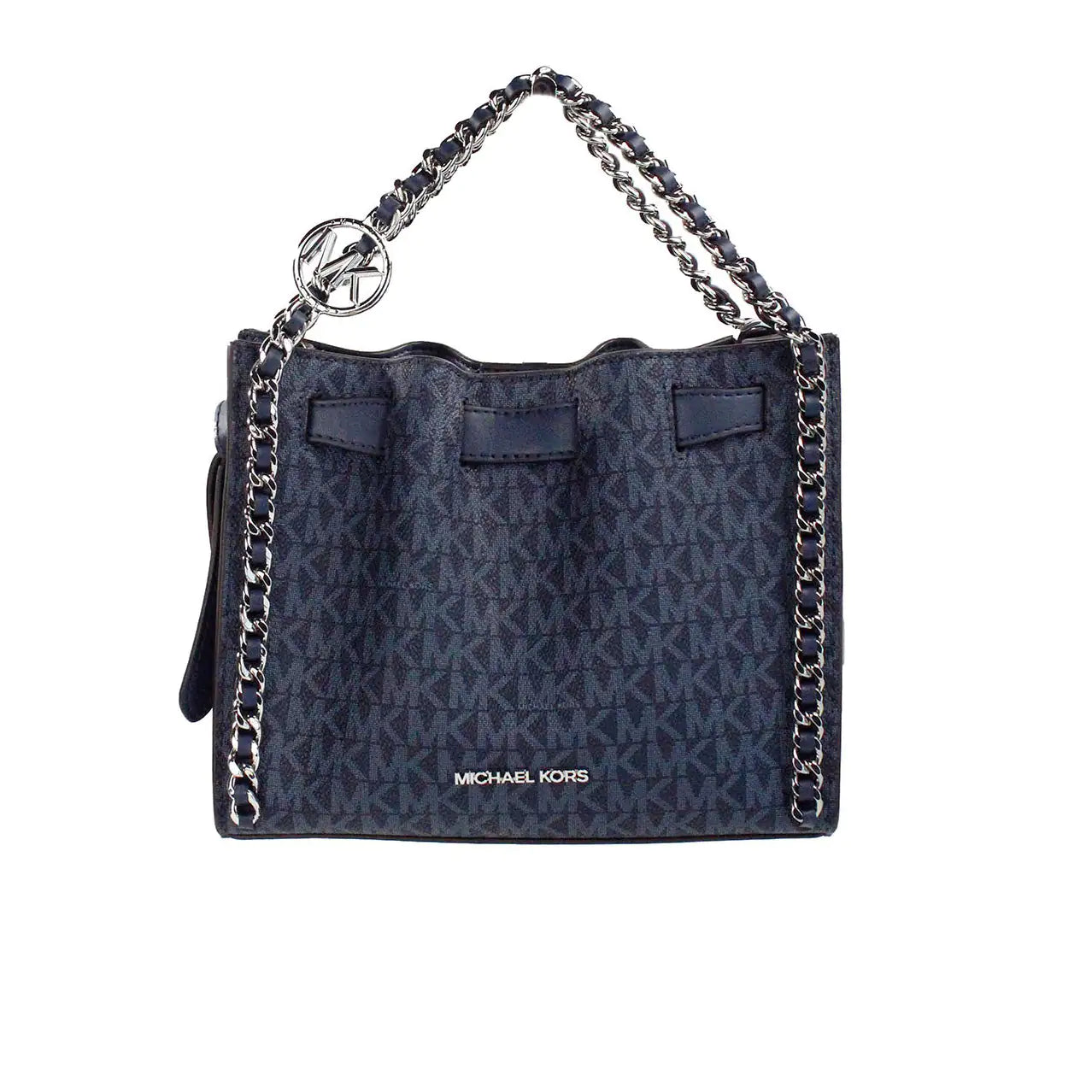 Michael Kors Mina Belted Navy PVC Chain Crossbody Bag