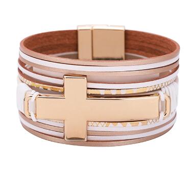 Personalized Cross Magnetic Buckle Bracelet
