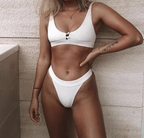 Sexy Low-Waist Solid Color Women's Bikini Set