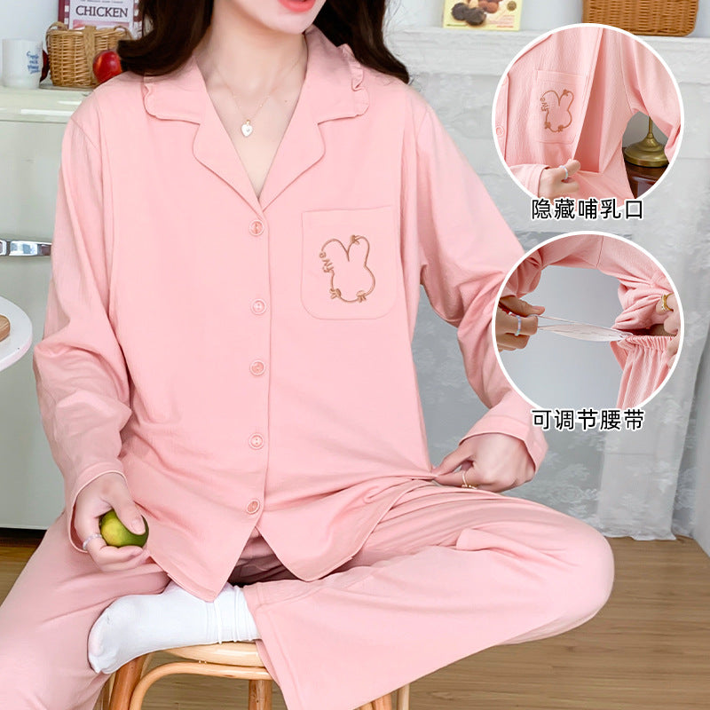 Summer Cotton Nursing Sleepwear for New Moms (Plus Size)