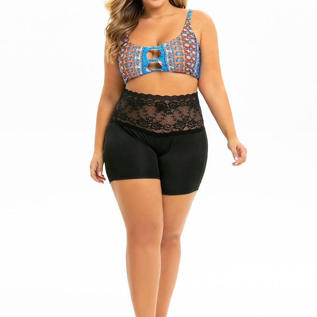 Plus Size Lace-Trimmed Sexy Shorts for Women