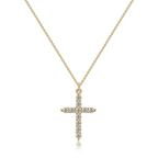 Zircon Cross Crown Pendant Necklace