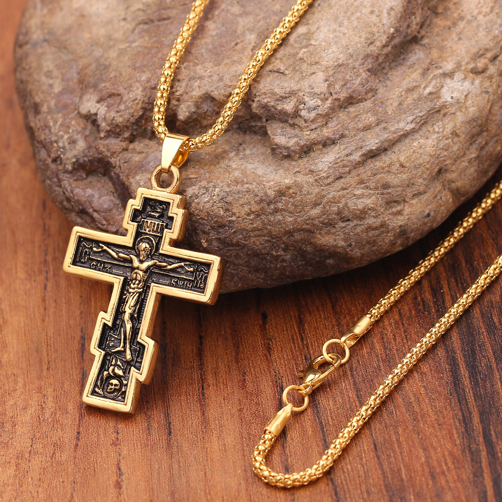 Cross Jesus Pendant Necklace - Christian Faith Jewelry