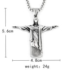 Retro Rio Jesus Pendant Necklace for Men (Hip Hop Style)
