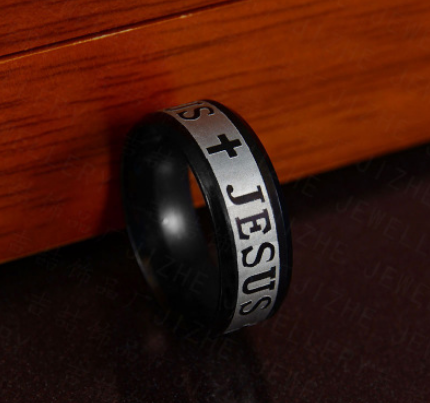 Jesus Cross Titanium Steel Ring