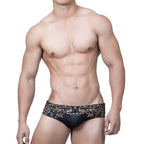 Men's Gold Leaf Print Swim Briefs