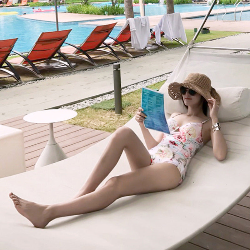 Women's Floral Backless One-Piece Swimsuit
