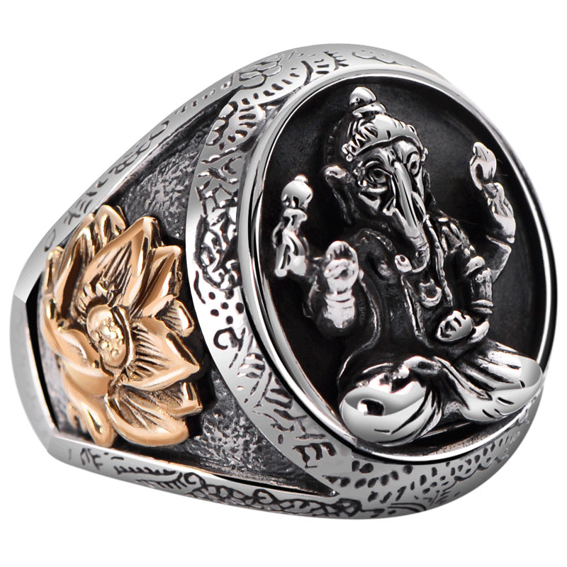Vintage Thai Silver Elephant God Ring for Men | Jewelry