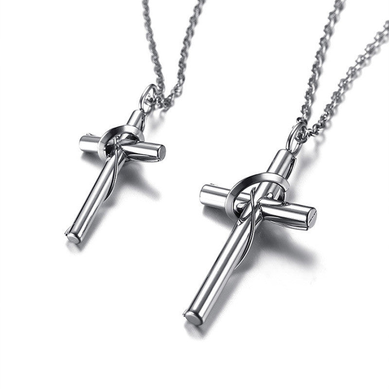 Stainless Steel Couple Cross Pendant Christian Jewelry | Christian Jewelry