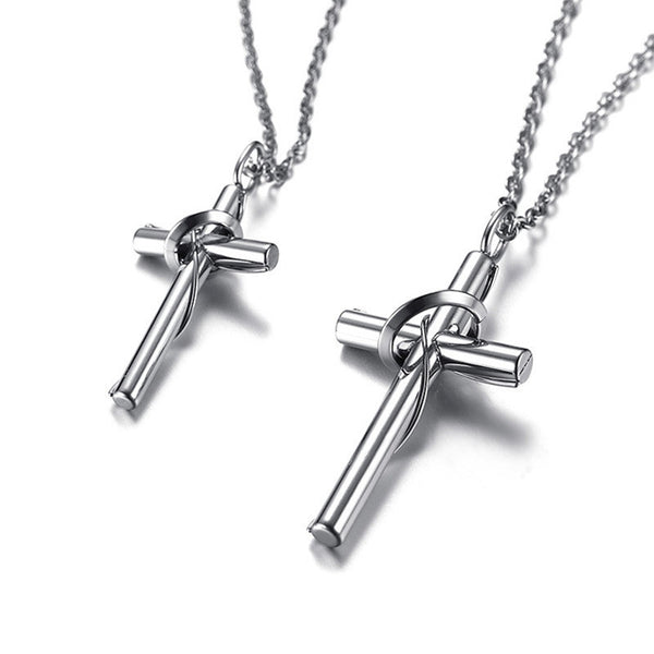 Stainless Steel Couple Cross Pendant Christian Jewelry | Christian Jewelry