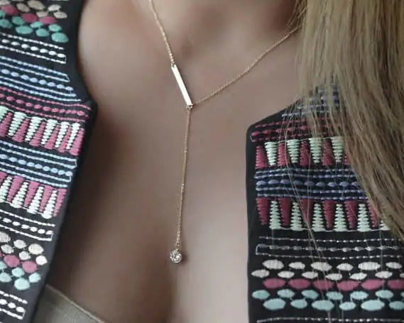 Angel Crystal Bar Necklace Paired With FREE Bar Earrings | Jewelry