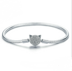 Sterling Silver Cat Bead Bracelet