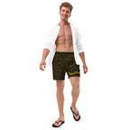 Men's Gold Fish Print Swim Trunks