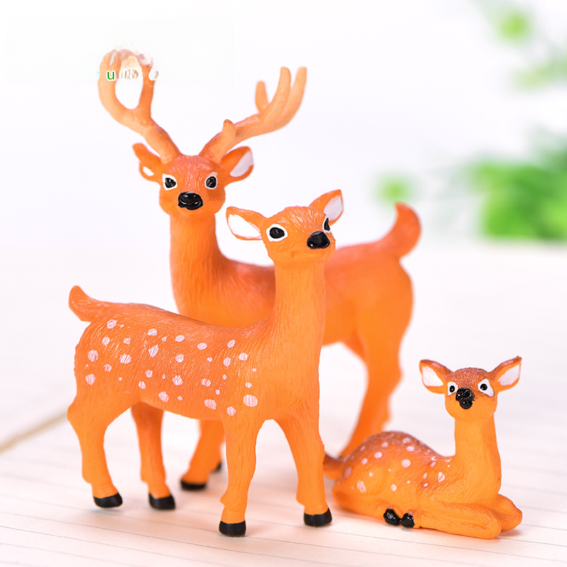 Miniature PVC Landscape Deer Family Keychain Accessories | Accessory