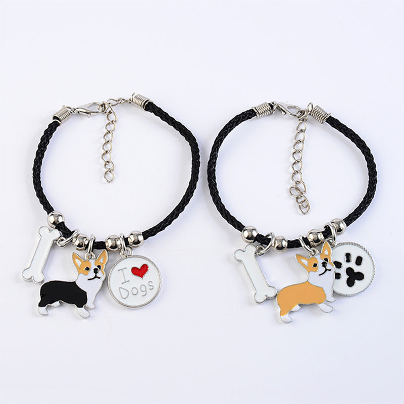Minimalist Bull Dog Shaped Pet Bracelet - Handmade Jewelry