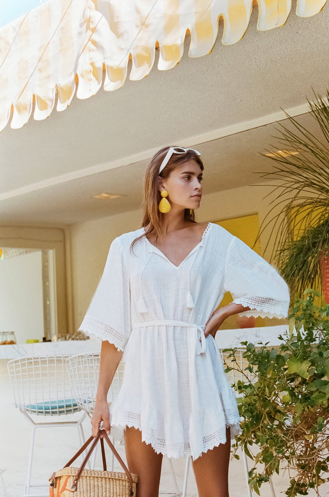 Wholesale Cotton Blend Beach Cover-Up with Tie