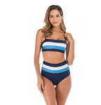 Color Block Strappy High-Waist Bikini