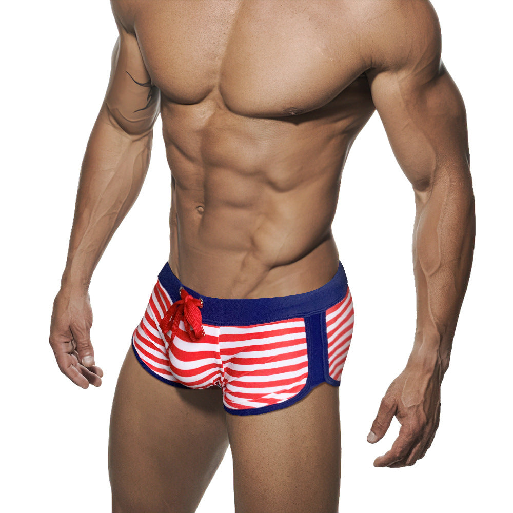 Men's Striped Swim Trunks