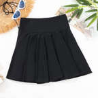 High-Waist Pleated Swim Skirt Bottom