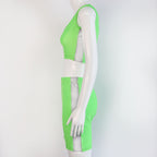 Women’s Reflective Strap Crop Top & High-Waist Shorts Set