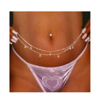 Fashionable Pearl Belly Body Chain for Bikinis W015