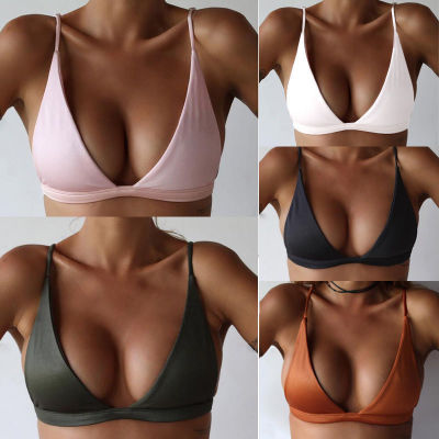 2019 Women's Sexy Solid Color Bikini Swimwear Top