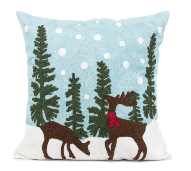 Embroidered Christmas Pillow Cover - Holiday Home Decor