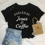 Jesus Coffee Graphic Tee - Trendy Short Sleeve Shirt | Faith Streetwear