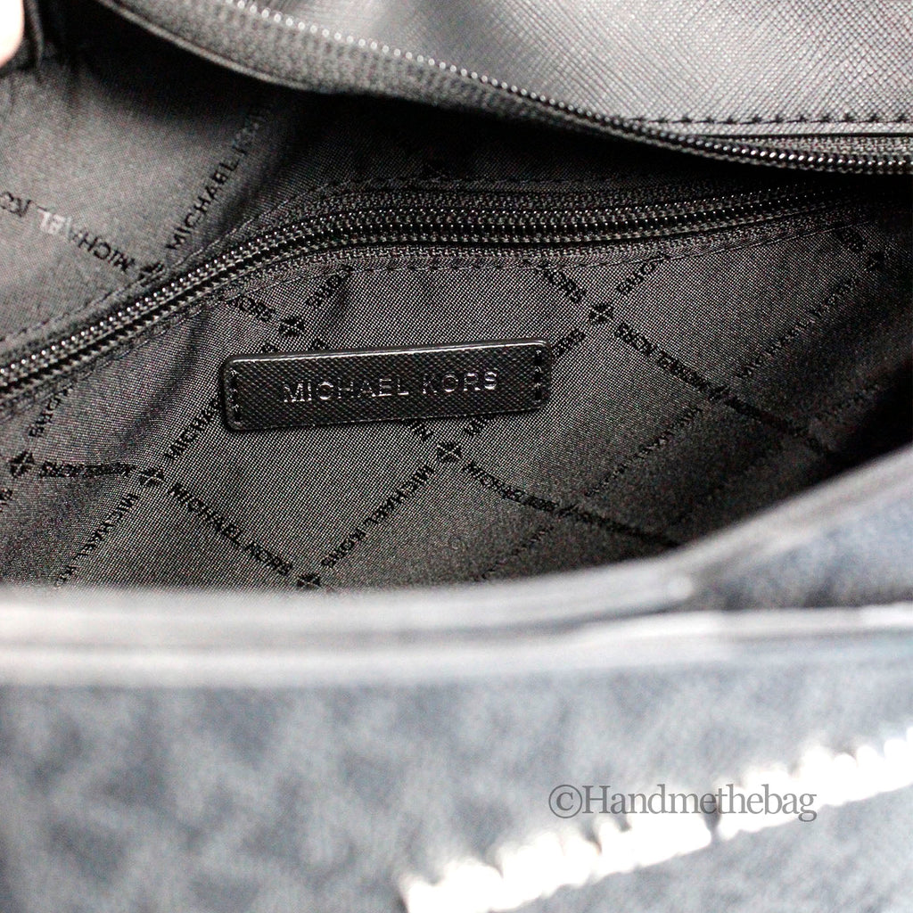 Michael Kors Jet Set Black Signature X Cross Chain Tote