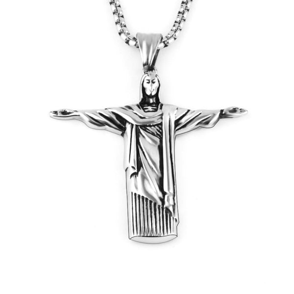 Retro Rio Jesus Pendant Necklace for Men (Hip Hop Style) | Christian Jewelry