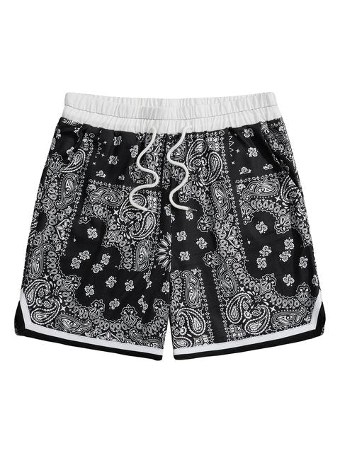 Men's Paisley Bandana Print Swim Shorts