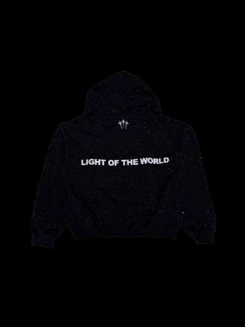 Jesus is the light Rhinestone Hoodie | Faith Streetwear