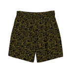Men's Gold Fish Print Swim Trunks