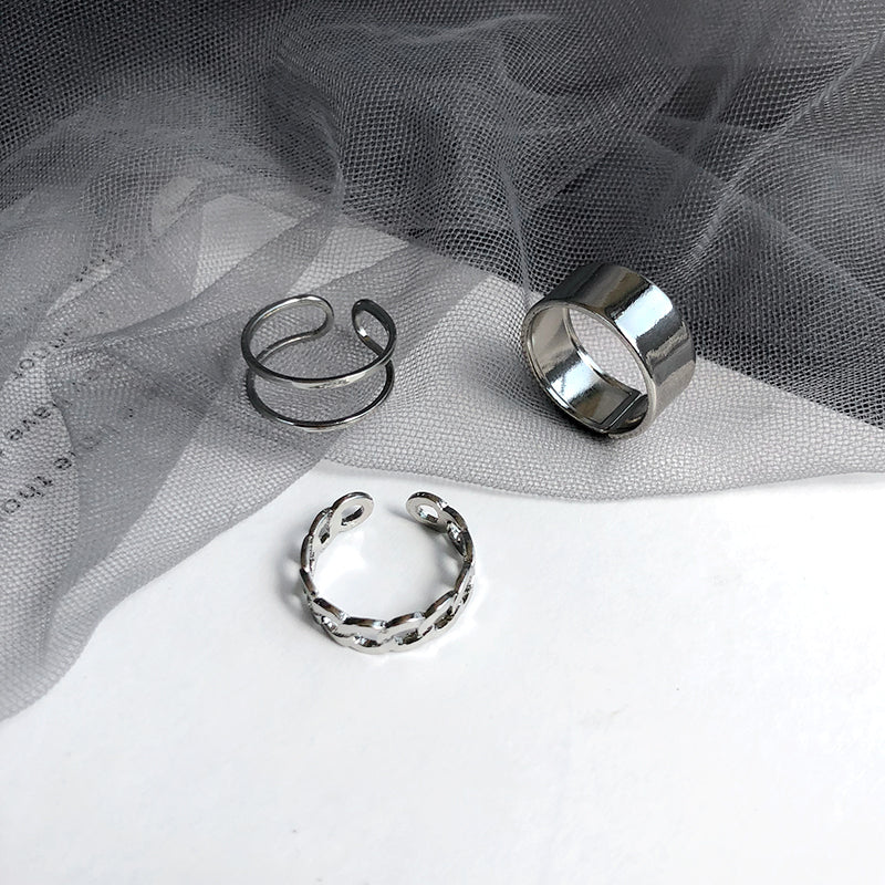 Korean Style Dual-Layer Cross Design Ring