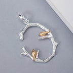 Silver Ethnic Style Bird Pendant and Ring Set