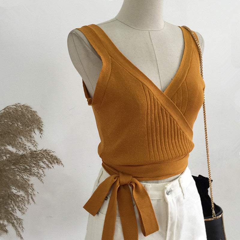 2020 Women's Summer Fashion V-Neck Knitted Tank Top