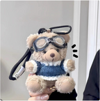 Cartoon Pilot Bear Plush Keychain | Accessory