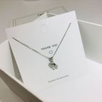 Silver Cat's Eye Elephant Necklace for Women