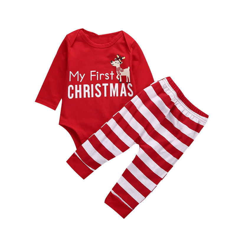 2019 New Children's Christmas Bodysuit Set