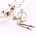Korean Style Cat Glasses Brooch - Cute Accessory Design