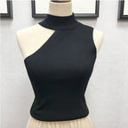 Versatile Off-Shoulder Crop Top with Knitted Tank
