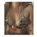 Mirrored Sequin Body Chain Festival Bikini Top