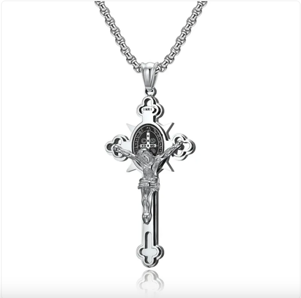 3D Stainless Steel Cross Necklace