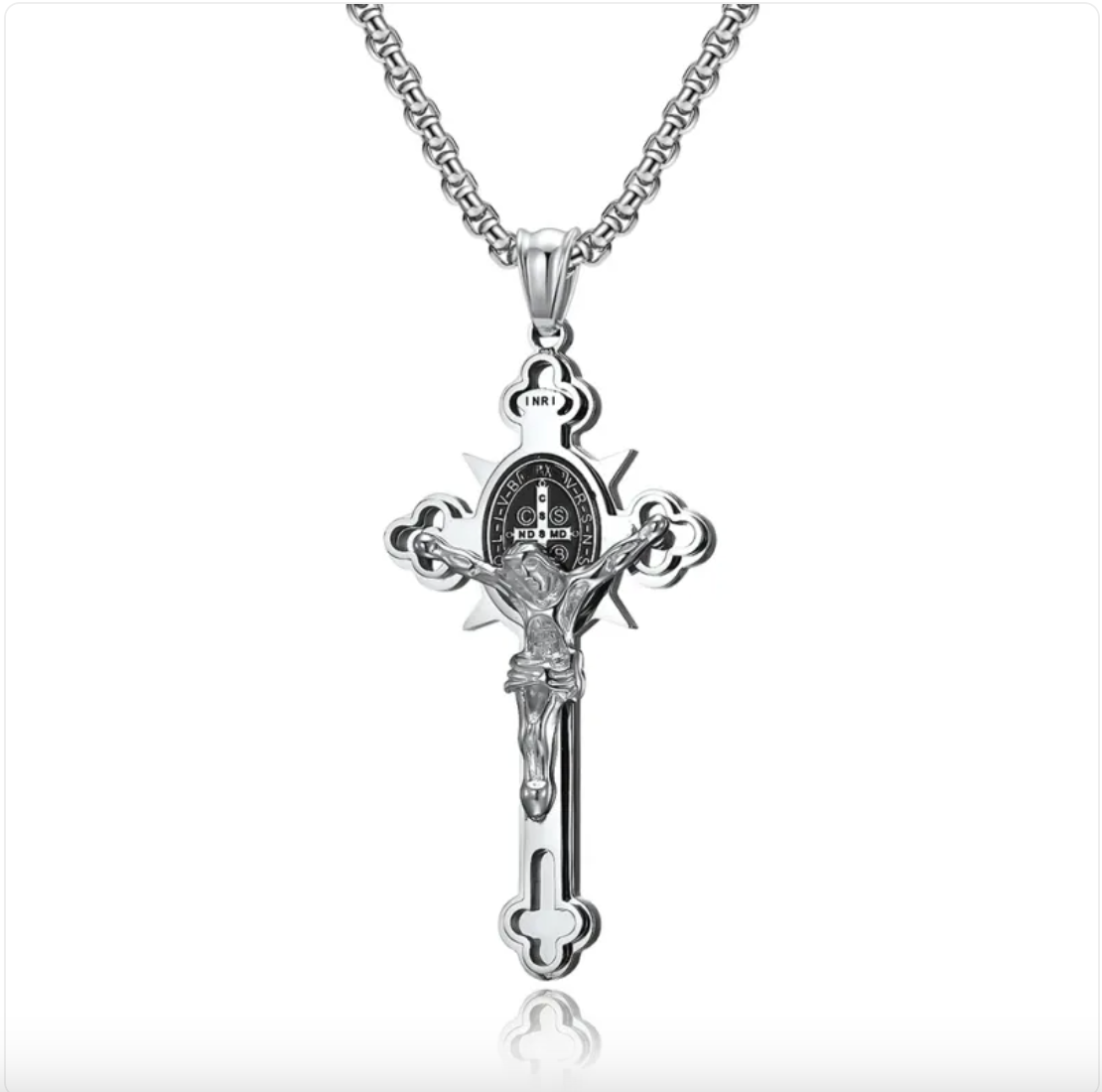 3D Stainless Steel Cross Necklace