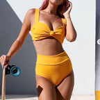 Bow-Front High-Waist Bikini Set